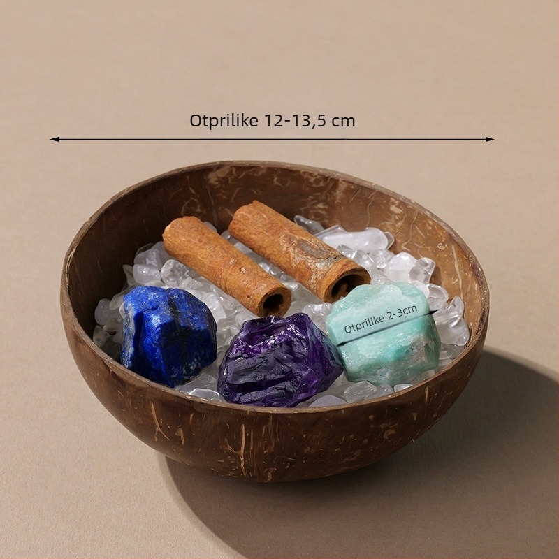Kristalni difuzni kamen u zdjeli od kokosove ljuske za pohranu nakita i stolnu dekoraciju • Značka: Appen Crystal Crafts • Materijal: Kristal • Kategorija: Geometrija • Stil: Moderna jednostavnost • Pakiranje: PP vrećica