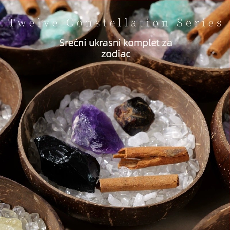 Kristalni difuzni kamen u zdjeli od kokosove ljuske za pohranu nakita i stolnu dekoraciju • Značka: Appen Crystal Crafts • Materijal: Kristal • Kategorija: Geometrija • Stil: Moderna jednostavnost • Pakiranje: PP vrećica