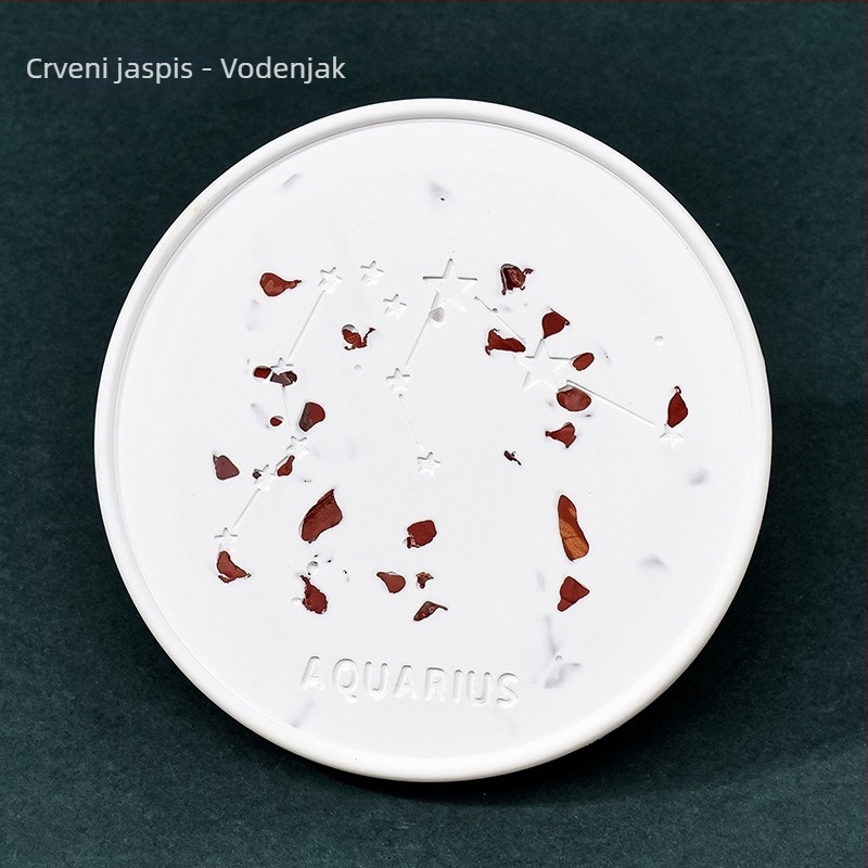 Set podložaka za čaše i tanjure od kristalnog sirovog kamena – moderni minimalistički dizajn, Runke jewelry