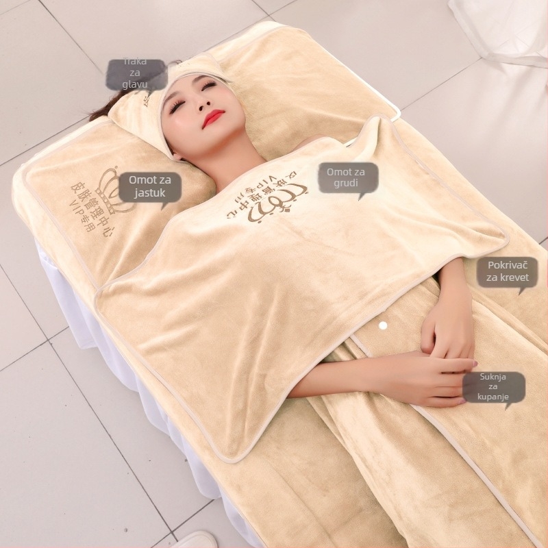 Manzilan Set ručnika za kozmetički salon: mikrovlaknasti ručnici za lice i tijelo, pokrivalo za glavu za njegu kože, upijajući brzo sušeći ručnici, posteljina, set ručnika za ljepotu, bez vlakana