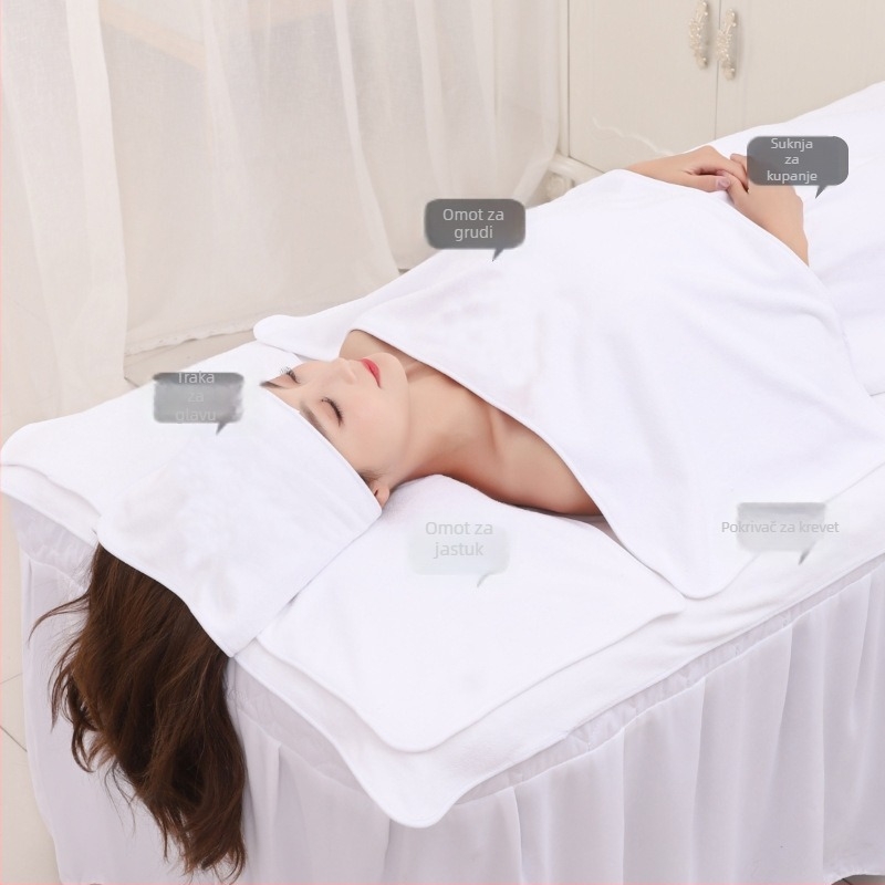 Manzilan Set ručnika za kozmetički salon: mikrovlaknasti ručnici za lice i tijelo, pokrivalo za glavu za njegu kože, upijajući brzo sušeći ručnici, posteljina, set ručnika za ljepotu, bez vlakana