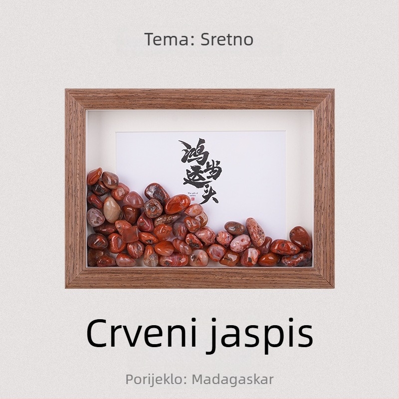 Prirodni ametistni kristal – surovi kamen s okvirom za fotografiju i demagnetiziranim kamenom, kreativni ukras blagoslova za useljenje i stolnu dekoraciju