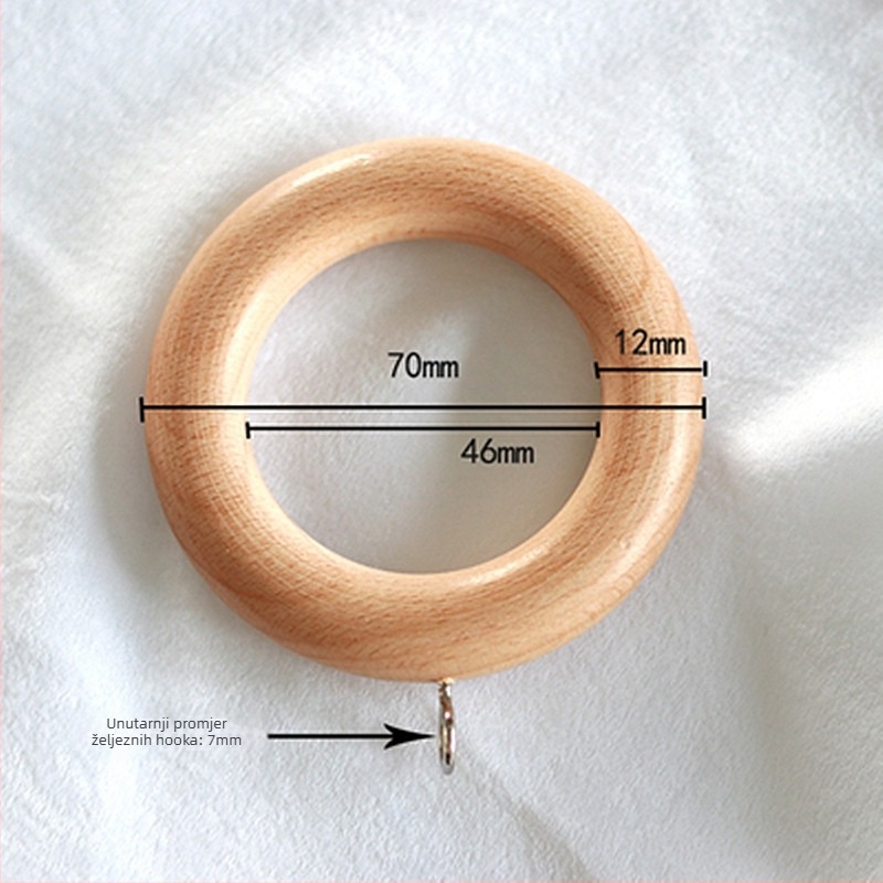 Bukovo drvo prsten za zavjese – moderno minimalistički stil, prilagodljivo od Xin Yu Wood Art