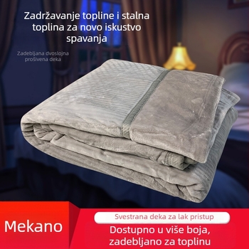 Poliesterska flanelna grijna deka, jednobojna, debeli dvostruki sloj, antistatická, za jesen i zimu, deka za kratko odmaranje, 180×200 cm, japanski stil