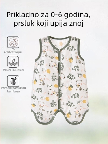 Candy Teddy Ljetna spavaća vreća bez rukava za bebe i djecu (0–6 godina), vlakna bambusa