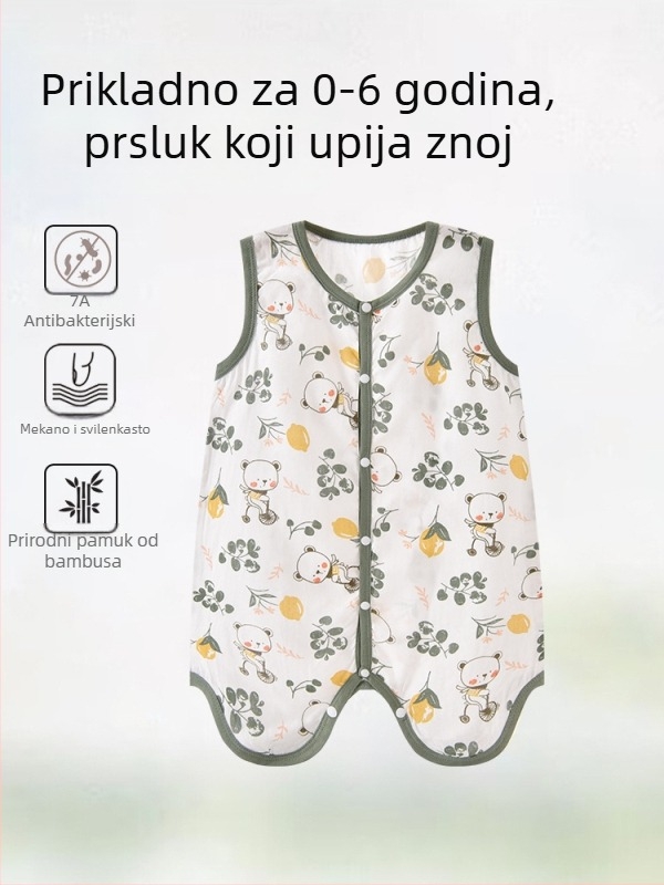 Candy Teddy Ljetna spavaća vreća bez rukava za bebe i djecu (0–6 godina), vlakna bambusa