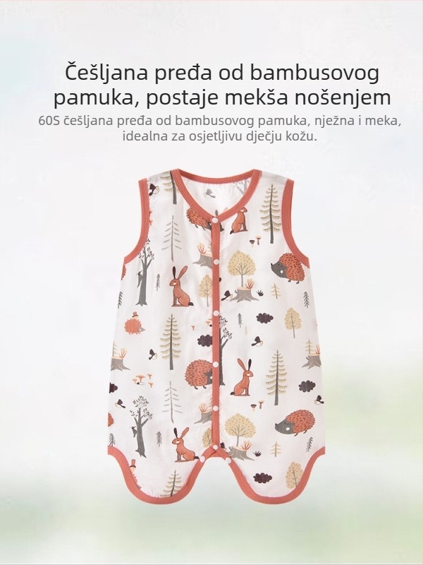 Candy Teddy Ljetna spavaća vreća bez rukava za bebe i djecu (0–6 godina), vlakna bambusa