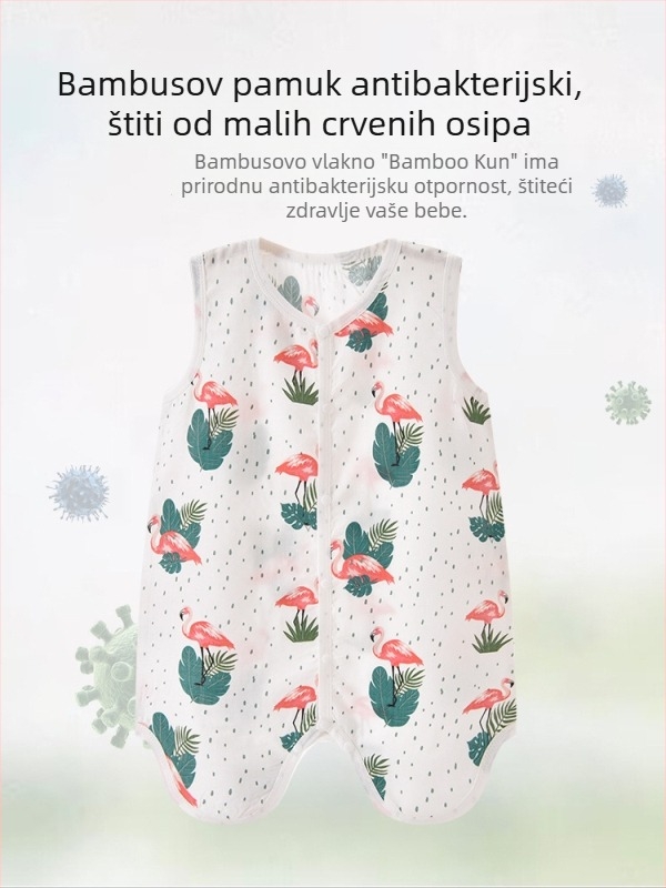 Candy Teddy Ljetna spavaća vreća bez rukava za bebe i djecu (0–6 godina), vlakna bambusa