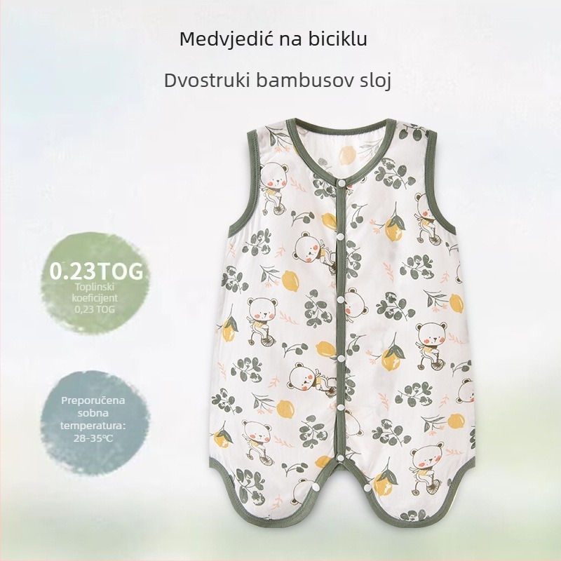Candy Teddy Ljetna spavaća vreća bez rukava za bebe i djecu (0–6 godina), vlakna bambusa