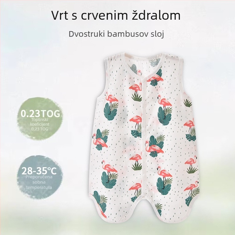 Candy Teddy Ljetna spavaća vreća bez rukava za bebe i djecu (0–6 godina), vlakna bambusa