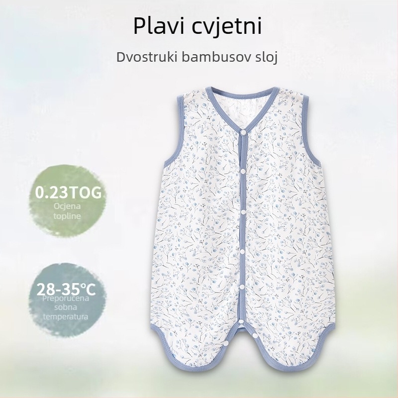 Candy Teddy Ljetna spavaća vreća bez rukava za bebe i djecu (0–6 godina), vlakna bambusa