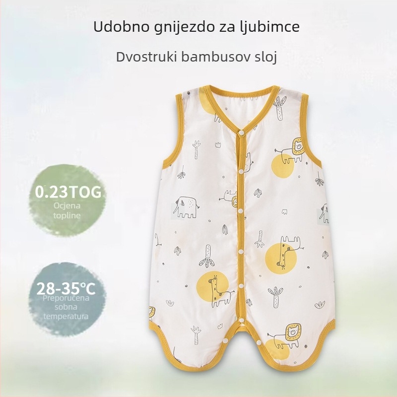 Candy Teddy Ljetna spavaća vreća bez rukava za bebe i djecu (0–6 godina), vlakna bambusa