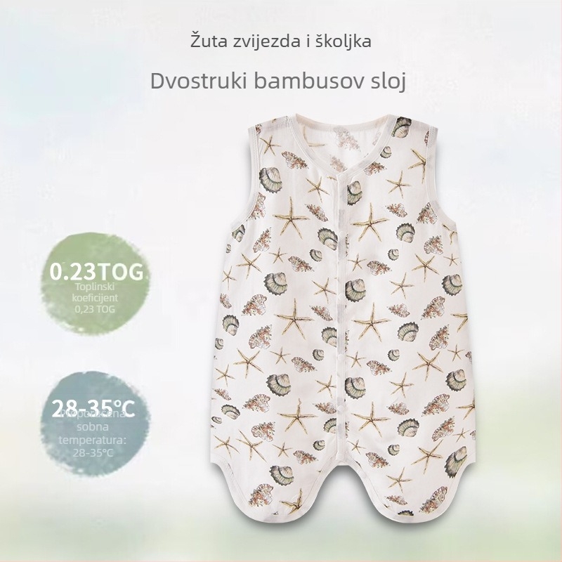 Candy Teddy Ljetna spavaća vreća bez rukava za bebe i djecu (0–6 godina), vlakna bambusa
