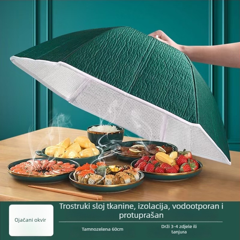 Izolirani pokrov za hranu od mrežaste tkanine, sklopivi stolni pokrov, zaštita od muha i prašine