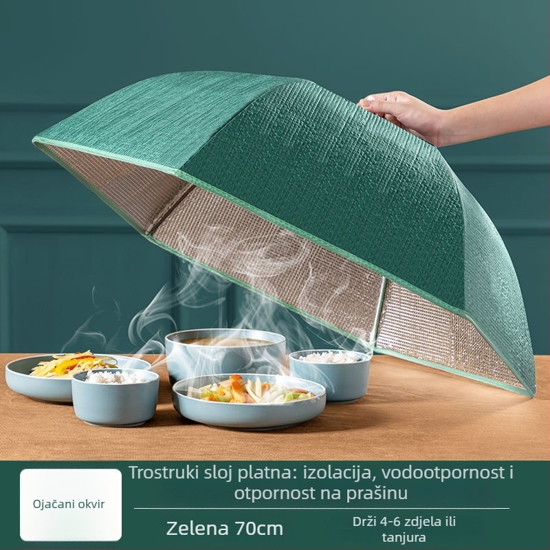 Izolirani pokrov za hranu od mrežaste tkanine, sklopivi stolni pokrov, zaštita od muha i prašine