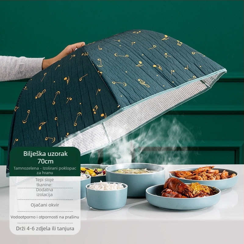 Izolirani pokrov za hranu od mrežaste tkanine, sklopivi stolni pokrov, zaštita od muha i prašine