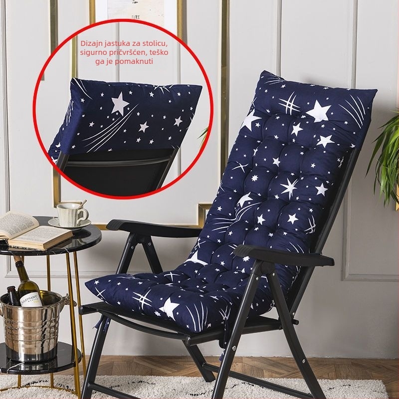 Zimska jastučnica za ležaljke i klizne stolice – debeli jastuk, univerzalna prilagodba, minimalistički stil, tip jastuka
