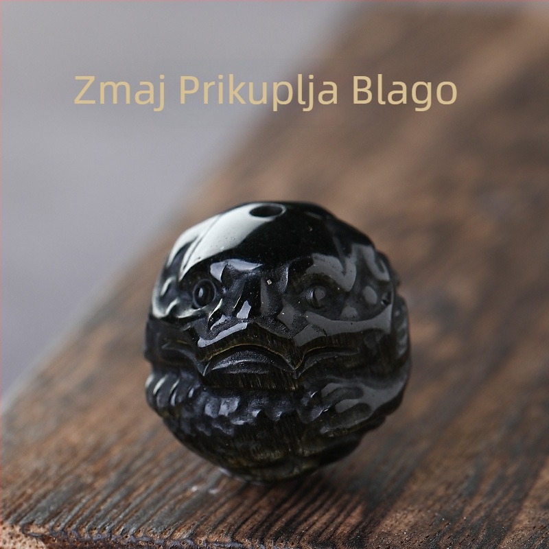Zodijački obsidijan narukvica s perlama za DIY – labave perle, ručna izrada, luksuzni stil starog tipa