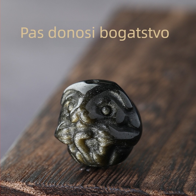 Zodijački obsidijan narukvica s perlama za DIY – labave perle, ručna izrada, luksuzni stil starog tipa