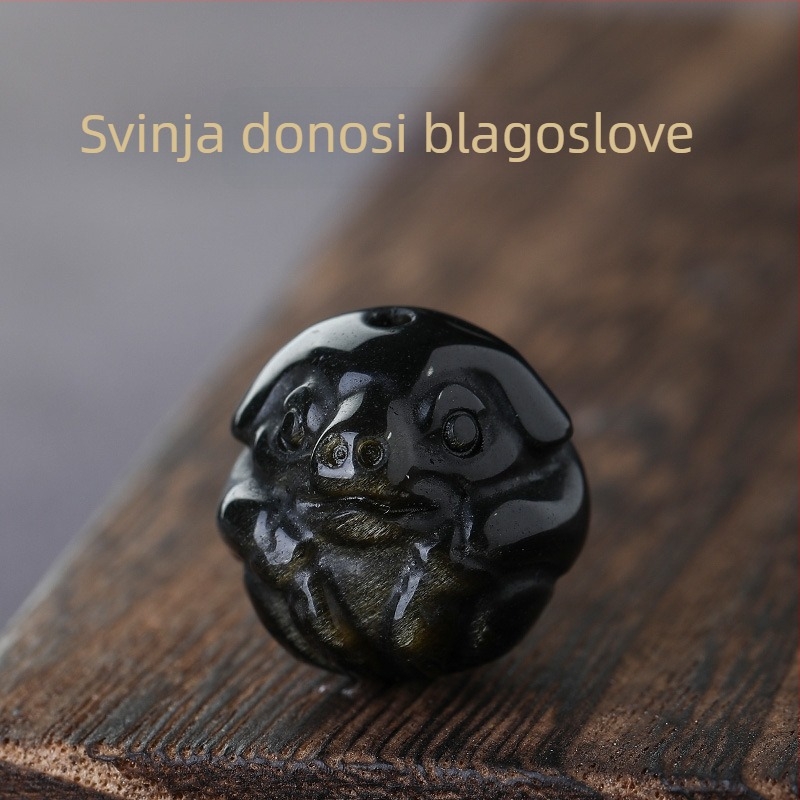 Zodijački obsidijan narukvica s perlama za DIY – labave perle, ručna izrada, luksuzni stil starog tipa