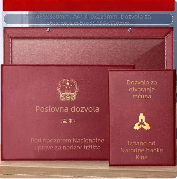 Kožni zaštitni kućište za poslovnu dozvolu, ne savija se, tri u jednom, model Fz-3592f