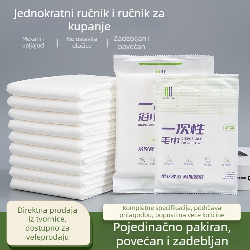 Jednokratni ručnik za kupanje, individualno pakiran, set ručnika, za hotele, debeli, velike veličine, prikladno za barberske salone