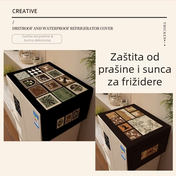 Navlaka za uređaje sa srednjovjekovnim stilom, poliester vlakno, za hladnjak i perilicu rublja, pogodna za dnevni boravak i restoran