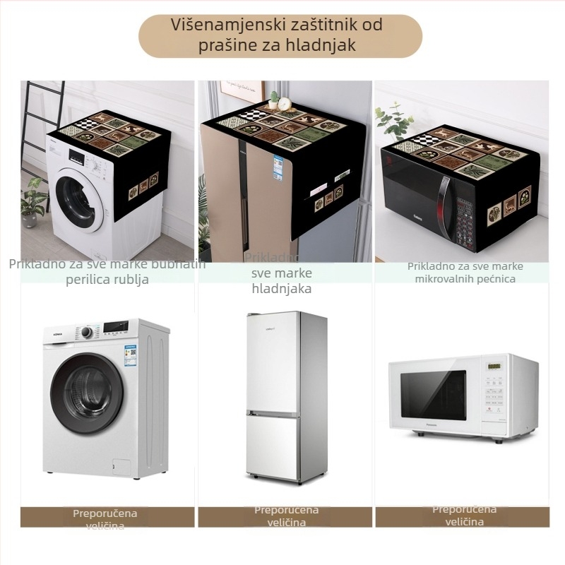 Navlaka za uređaje sa srednjovjekovnim stilom, poliester vlakno, za hladnjak i perilicu rublja, pogodna za dnevni boravak i restoran