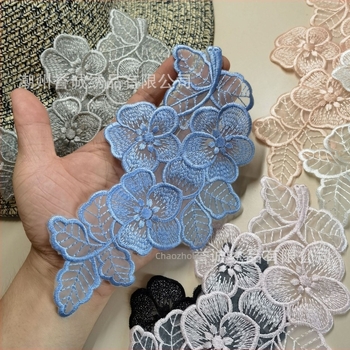 Vezeni čipkasti aplika organze za odjeću — Materijal: organza; Namjena: odjeća; Brend: Yu Cheng embroidery