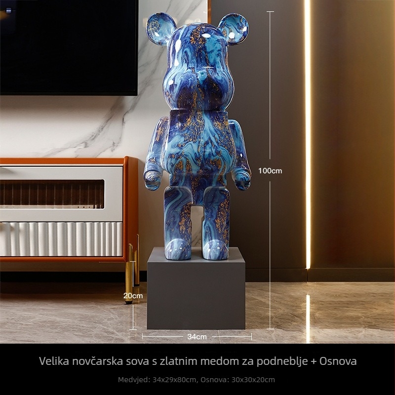 Štednjak za pod, figura medvjedić od smole, stil laganog luksuza