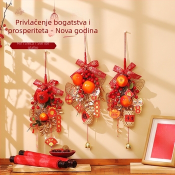 Viseća ukrasna kvaka za vrata s Fu znakom i Godinom Zmije, za Proljetni festival; pakiranje: PP vrećica; materijal: Drugo; marka: Happy xiaoer