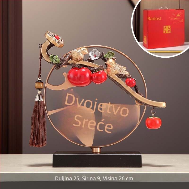 Metalna dekorativna figurica u stilu Novog kineskog za dnevni boravak, TV ormar, vinski ormarić i ulazni prostor; idealan poklon za novi dom