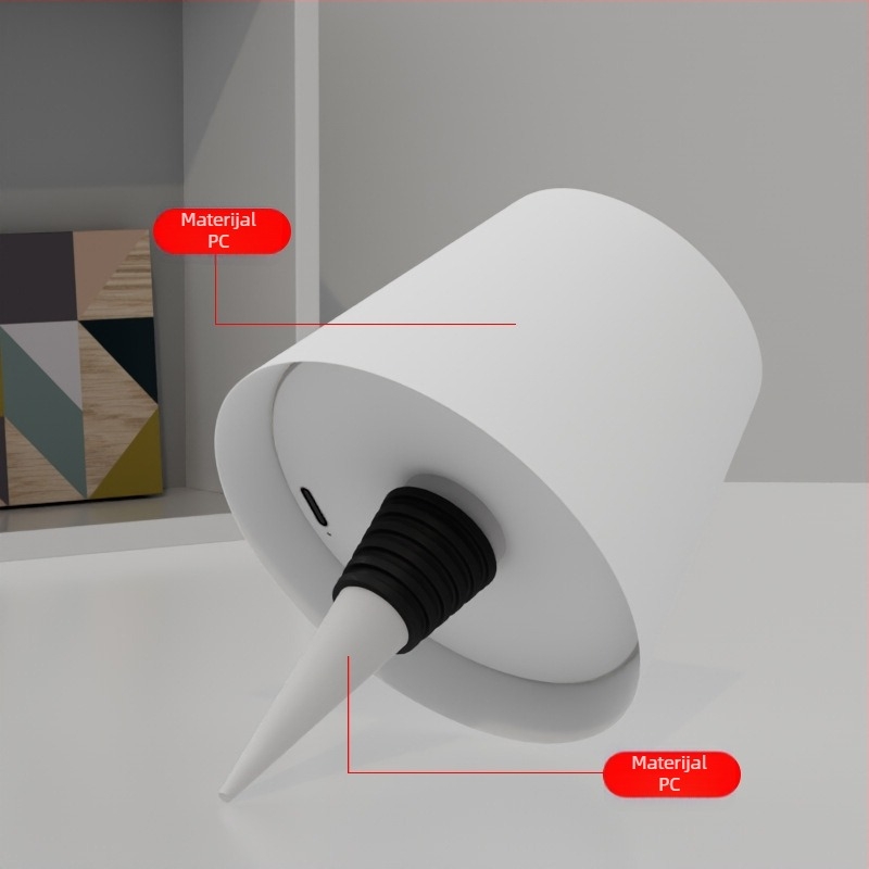 Lampa od boce vina s bar atmosferom (punjiva baterija, LED, dodirni prekidač, PVC sjenilo)
