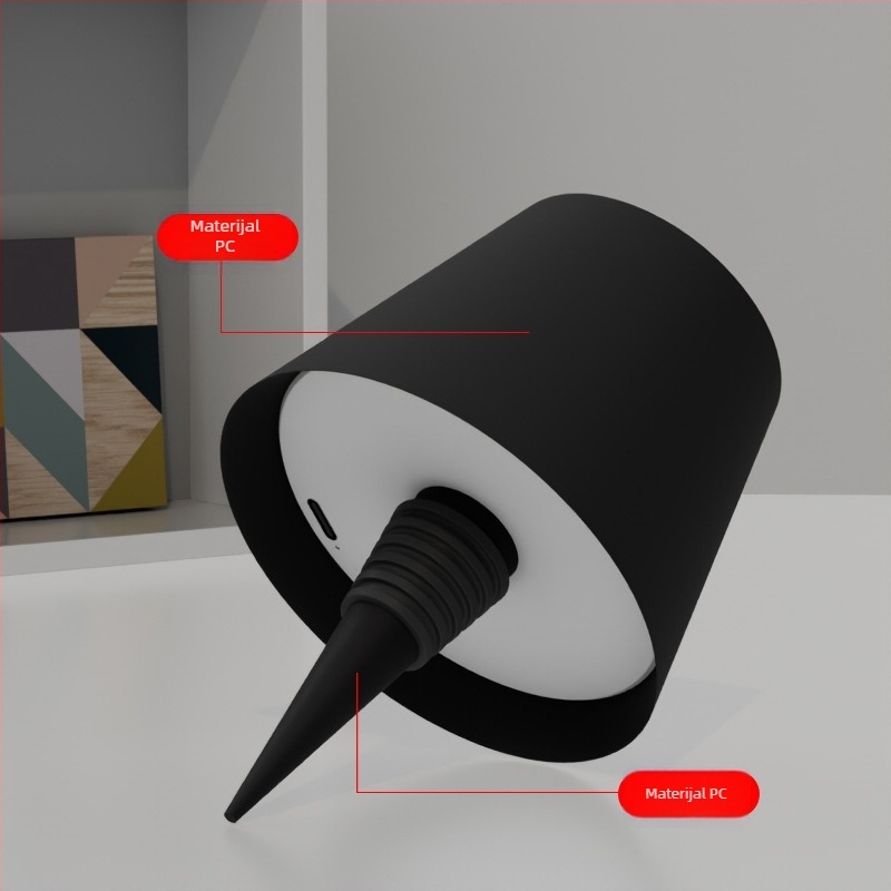 Lampa od boce vina s bar atmosferom (punjiva baterija, LED, dodirni prekidač, PVC sjenilo)