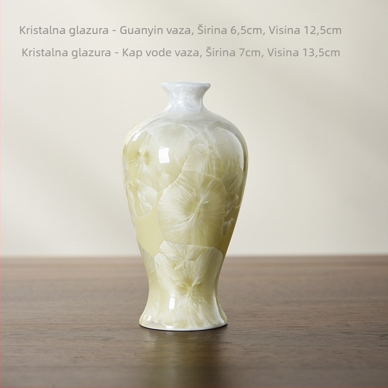 Glazirana keramička vaza – moderni minimalistički stil, pogodna za dnevni boravak i hidroponske aranžmane.