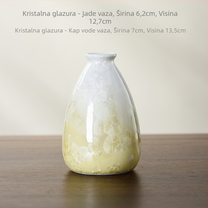 Glazirana keramička vaza – moderni minimalistički stil, pogodna za dnevni boravak i hidroponske aranžmane.