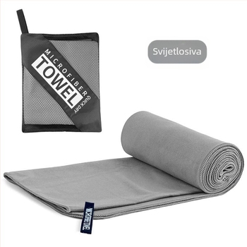 Sportski ručnik s dvostrano baršunastom mikrovlaknom, brzo se suši – 200 g; Moguć otisak loga; Materijal: 80% poliester + 20% poliamid