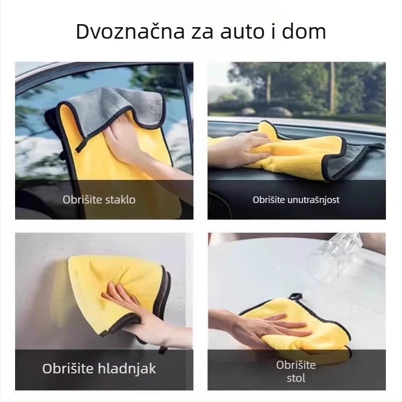 Gruba mikrovlakna krpa za pranje automobila, visoka apsorpcija, bez tragova, bez dlačica, ekstra velika, za stakla i površine automobila