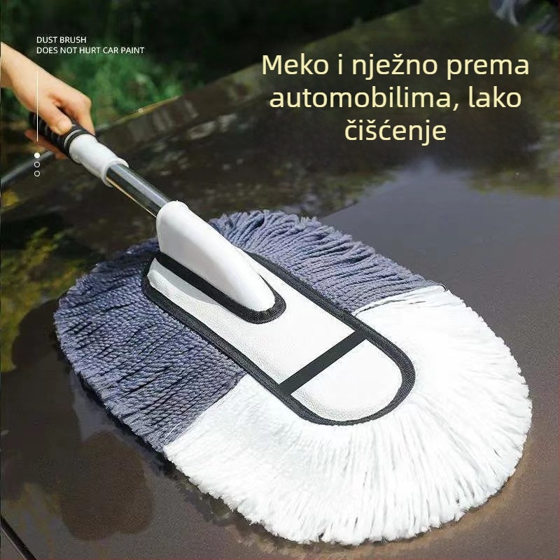 Četka za čišćenje auta s mekanim dlačicama – bez ogrebotina; nano dlačice + inženjerski plast + nehrđajući čelik