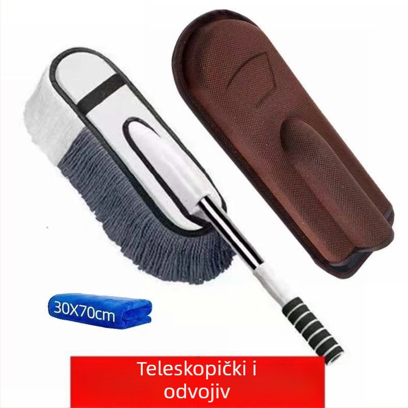 Četka za čišćenje auta s mekanim dlačicama – bez ogrebotina; nano dlačice + inženjerski plast + nehrđajući čelik