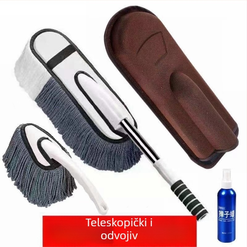 Četka za čišćenje auta s mekanim dlačicama – bez ogrebotina; nano dlačice + inženjerski plast + nehrđajući čelik