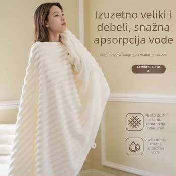 Ženski ručnik za kupanje, ultra mekan Coral fleece, ručnik za kosu/lice, težina 80–100 g