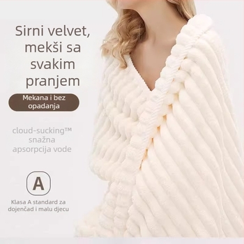 Ženski ručnik za kupanje, ultra mekan Coral fleece, ručnik za kosu/lice, težina 80–100 g