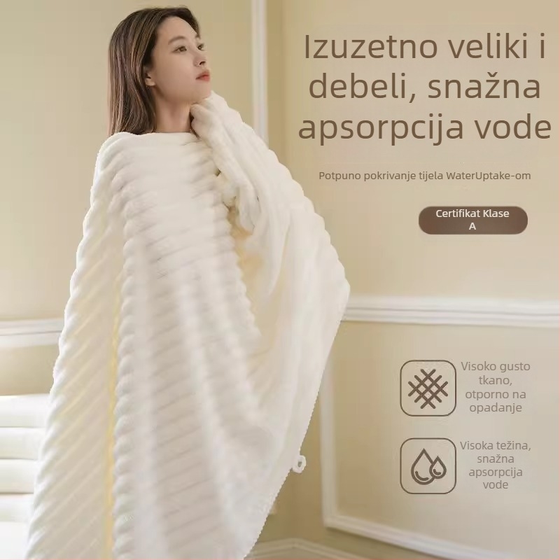 Ženski ručnik za kupanje, ultra mekan Coral fleece, ručnik za kosu/lice, težina 80–100 g