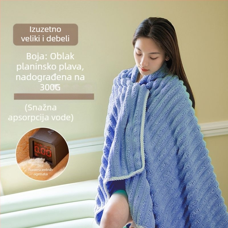 Ženski ručnik za kupanje, ultra mekan Coral fleece, ručnik za kosu/lice, težina 80–100 g