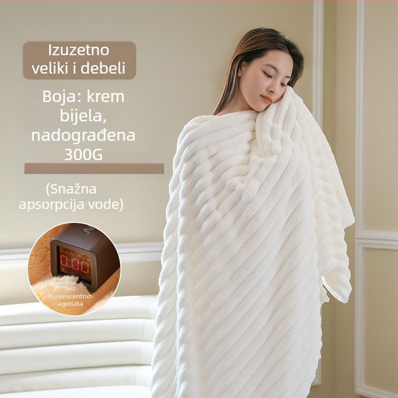 Ženski ručnik za kupanje, ultra mekan Coral fleece, ručnik za kosu/lice, težina 80–100 g