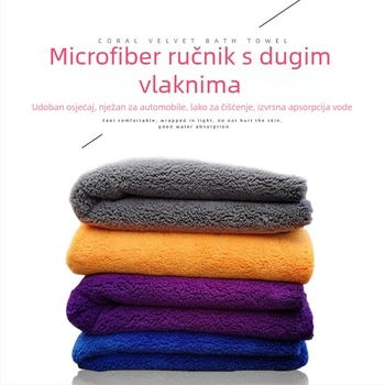 Krpa za pranje automobila – Coral Velvet bez rubova, debela, visoko upijajuća, brzo se suši; mješano vlakno, ravno platno, 80 g/m²