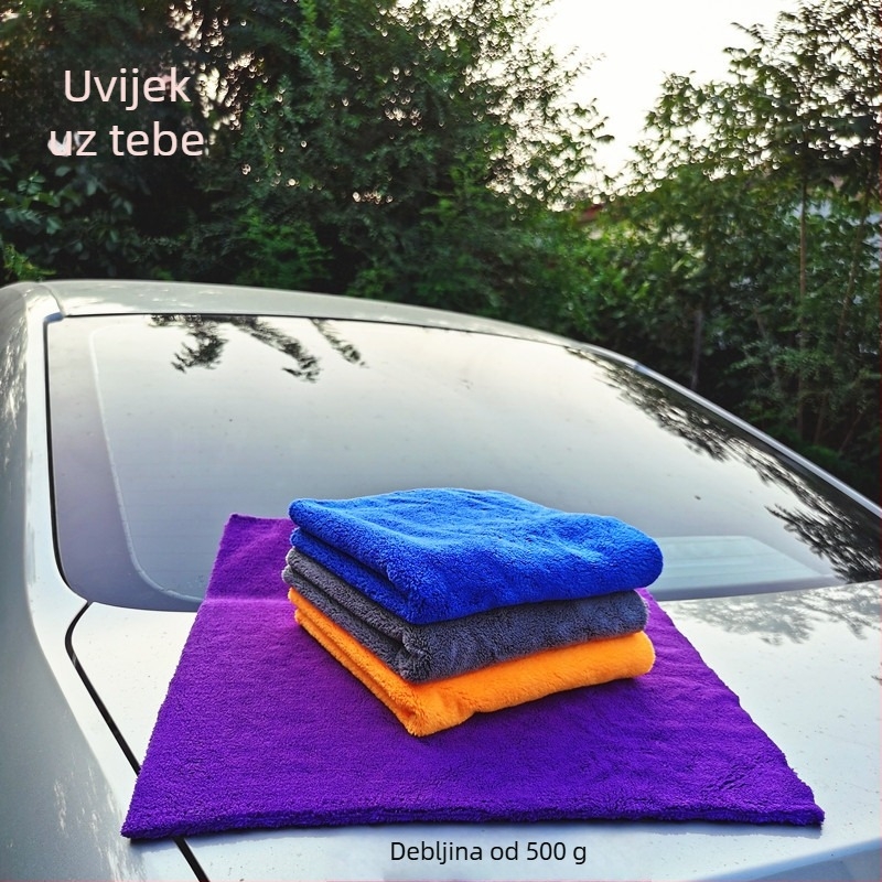 Krpa za pranje automobila – Coral Velvet bez rubova, debela, visoko upijajuća, brzo se suši; mješano vlakno, ravno platno, 80 g/m²