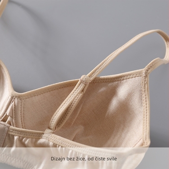 Sportski grudnjak od svile, bez čeličnih krugova, 3/4 košarice, tanko oblikovani košarica, prozračna svila