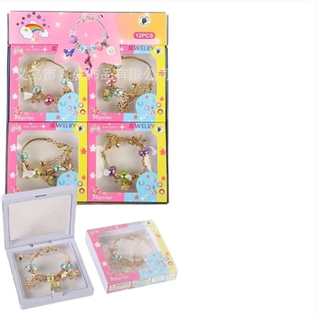 DIY dječja narukvica od perlica s podesivim lancem, stil uljne slikа, oblik lista, cinkova legura, imitacijski kristali i perlа